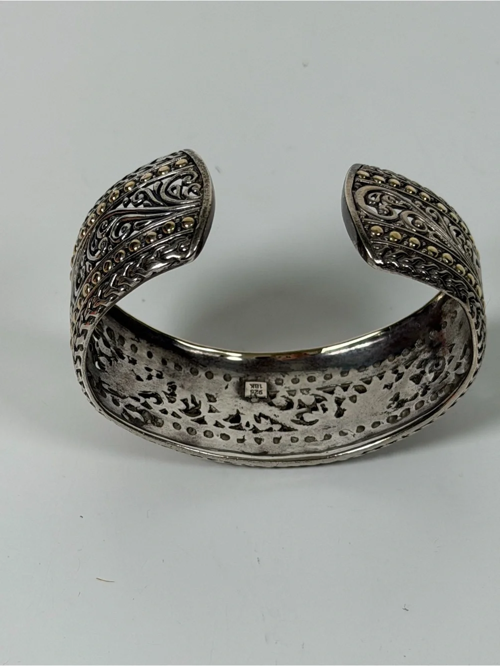 Sterling Silver and 18K Yellow Gold Cuff Bracelet Effy Style